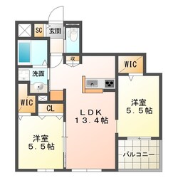 ヘーベルメゾンプラネス南条の物件間取画像